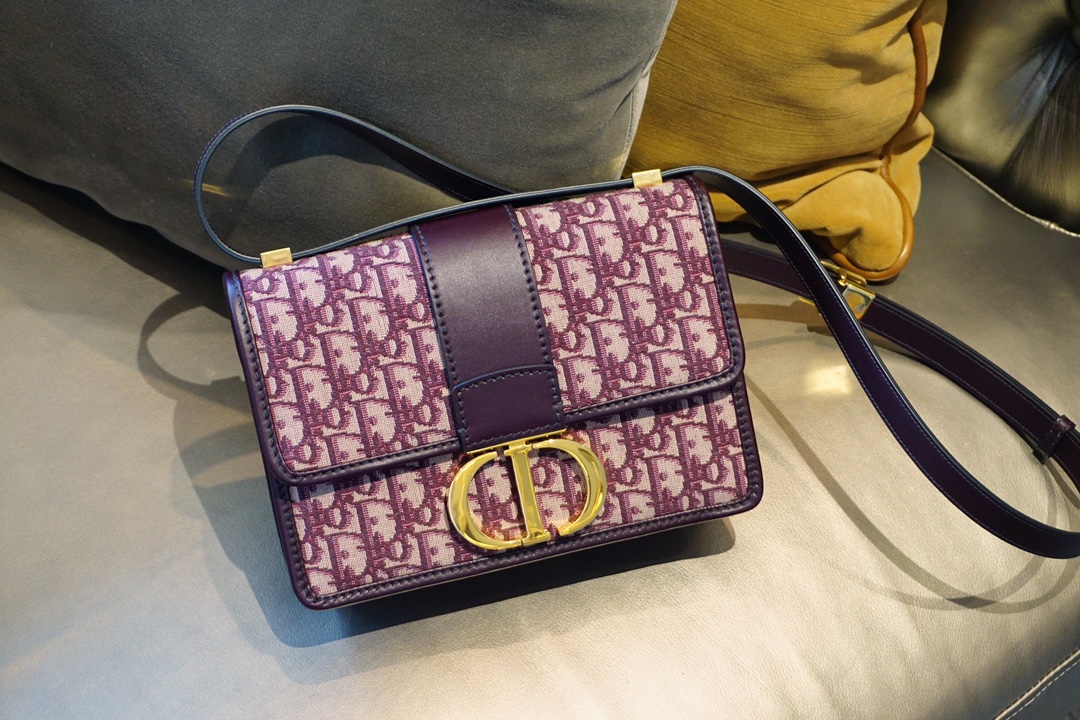 Dior 迪奥 老花布纹 酒红 蒙田包 代工厂出货 一件代发