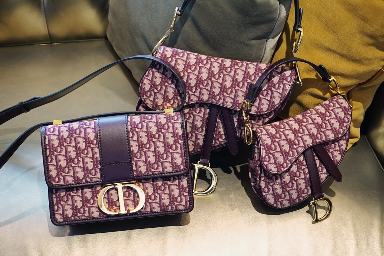 Dior 迪奥 老花布纹 酒红 马鞍包 蒙田包 代工厂出货 一件代发