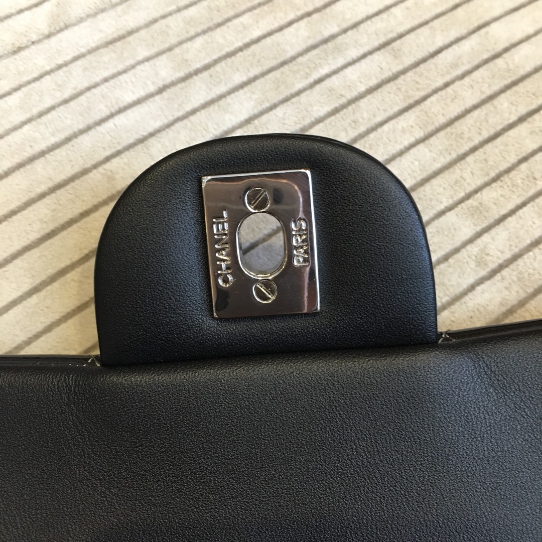 Chanel 香奈儿 Classic Flap 代购版本 25cm 进口漆皮 星空灰 银扣