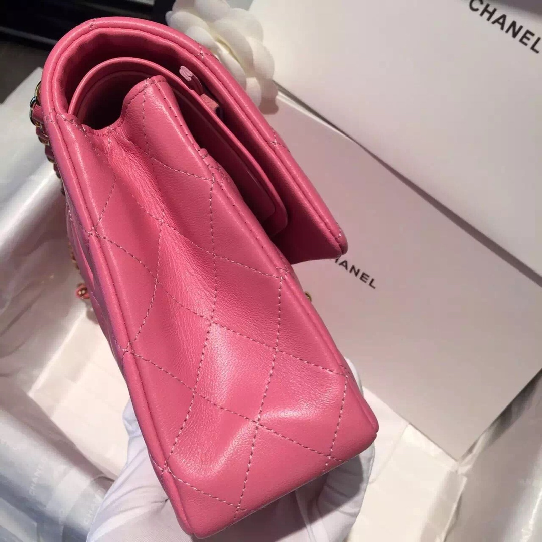 Chanel 香奈儿 Classic Flap 代购版本 25cm～进口小羊皮～桃粉色