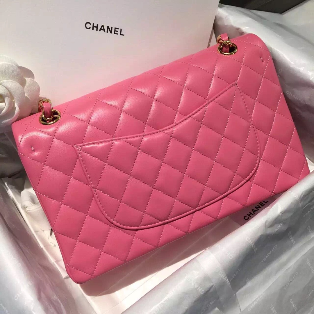 Chanel 香奈儿 Classic Flap 代购版本 25cm～进口小羊皮～桃粉色