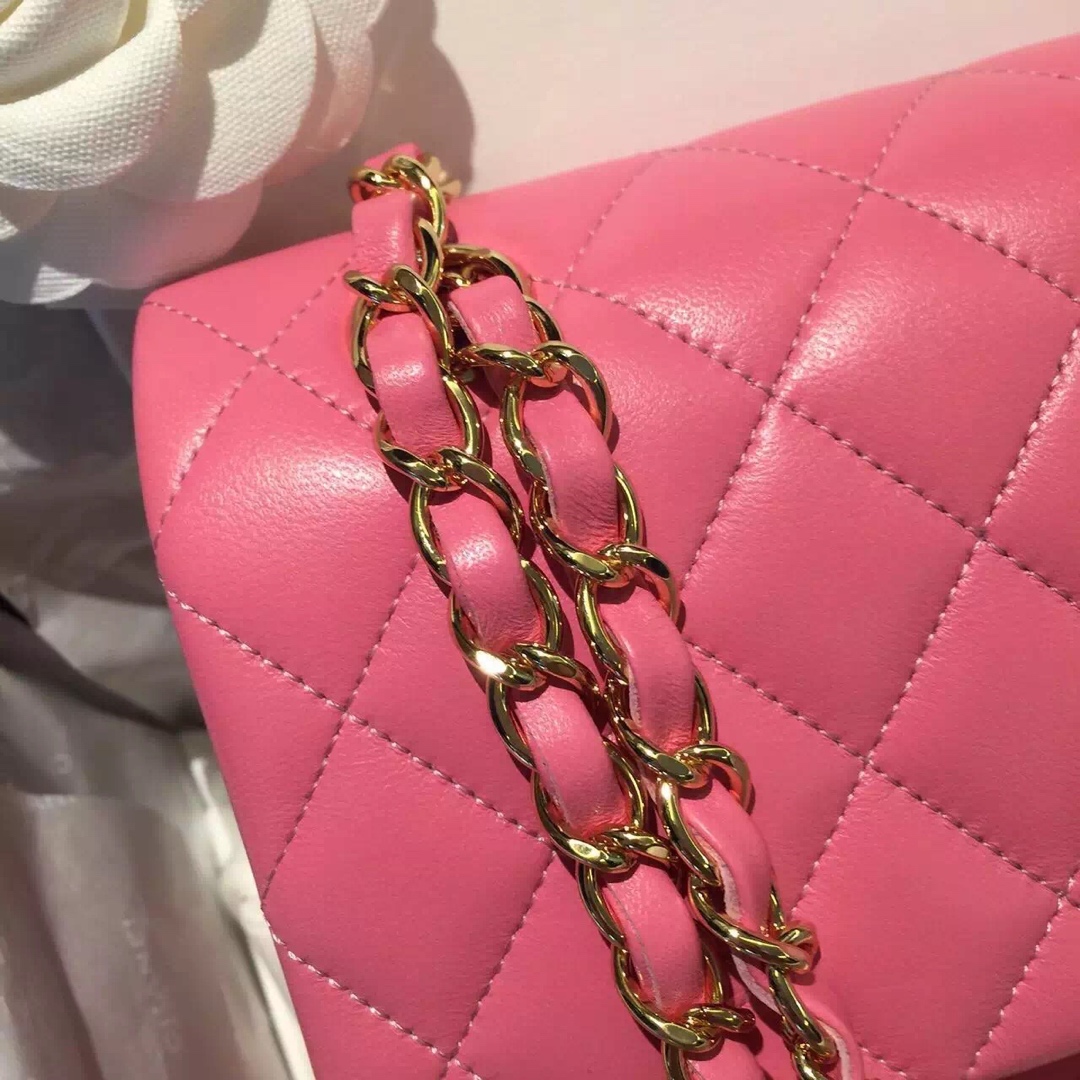 Chanel 香奈儿 Classic Flap 代购版本 25cm～进口小羊皮～桃粉色