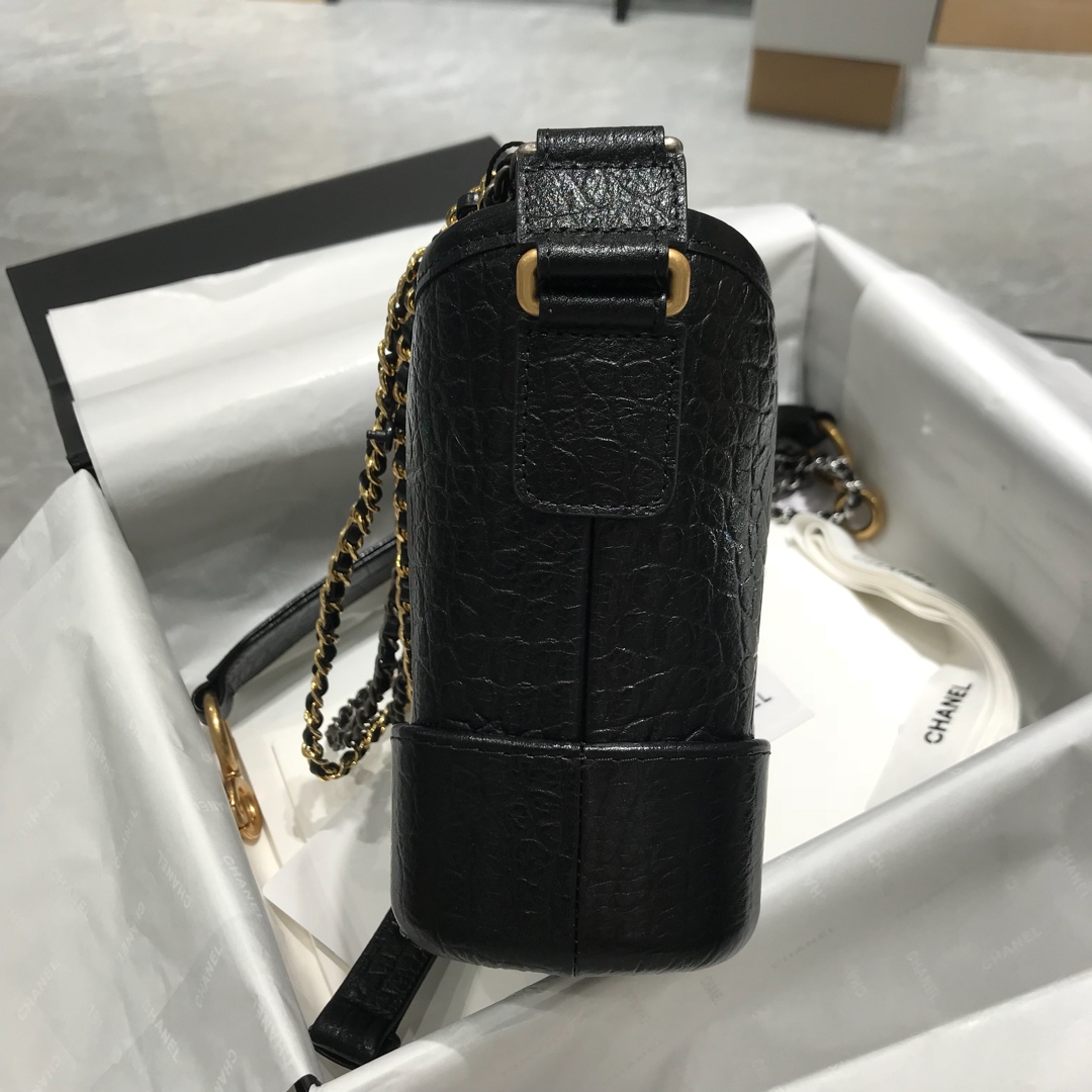 Chanel 香奈儿 黑色 Gabrielle 顶级代购版本 20cm～原厂牛皮压鳄鱼纹