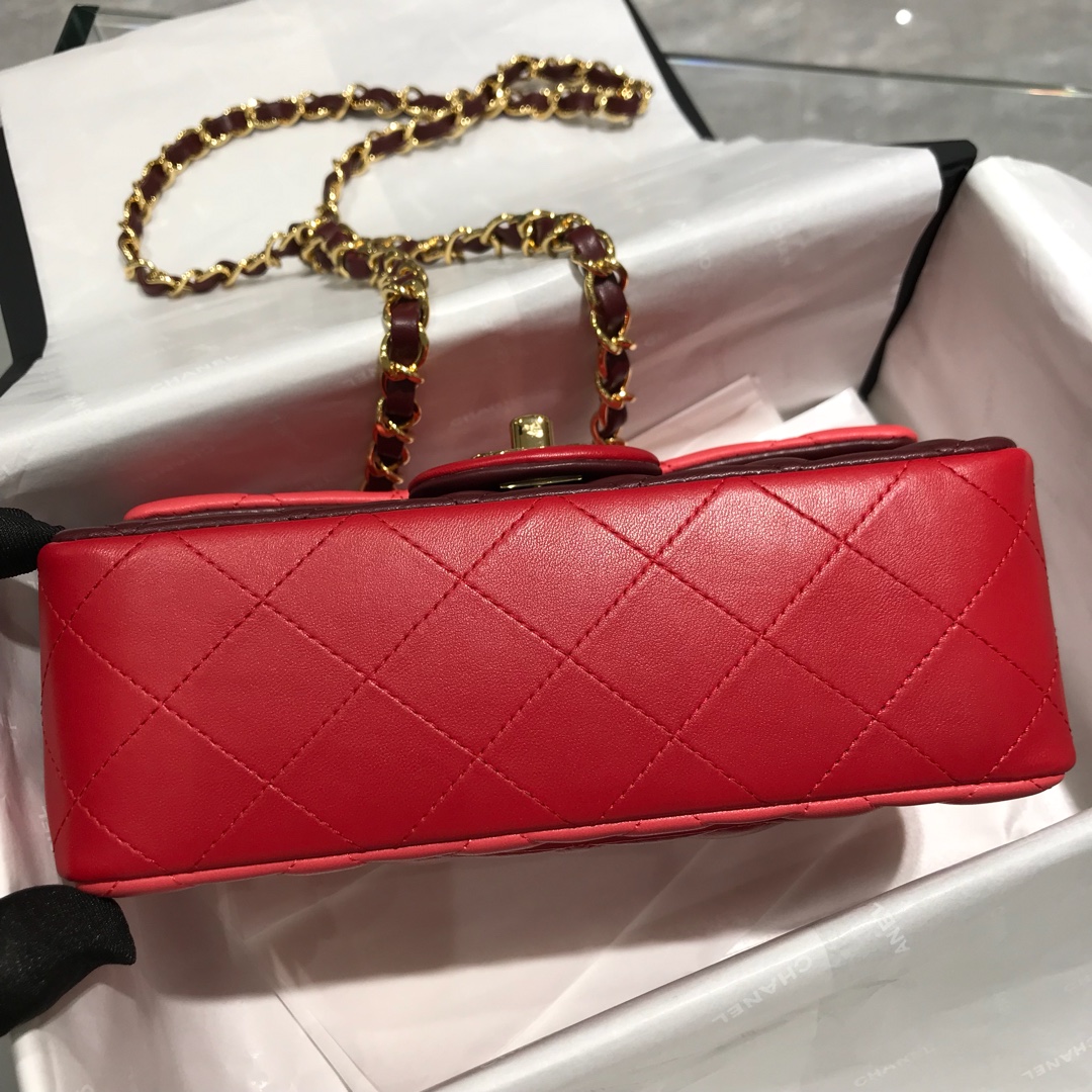 Chanel 香奈儿 Classic Flap 20cm 小羊皮真空电镀纯铜五金～ 三拼色～金扣