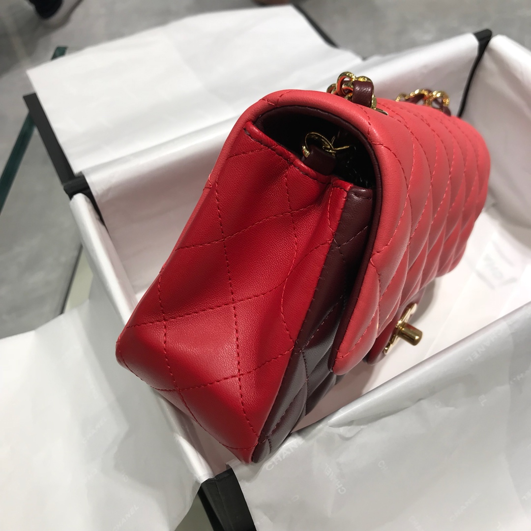 Chanel 香奈儿 Classic Flap 20cm 小羊皮真空电镀纯铜五金～ 三拼色～金扣
