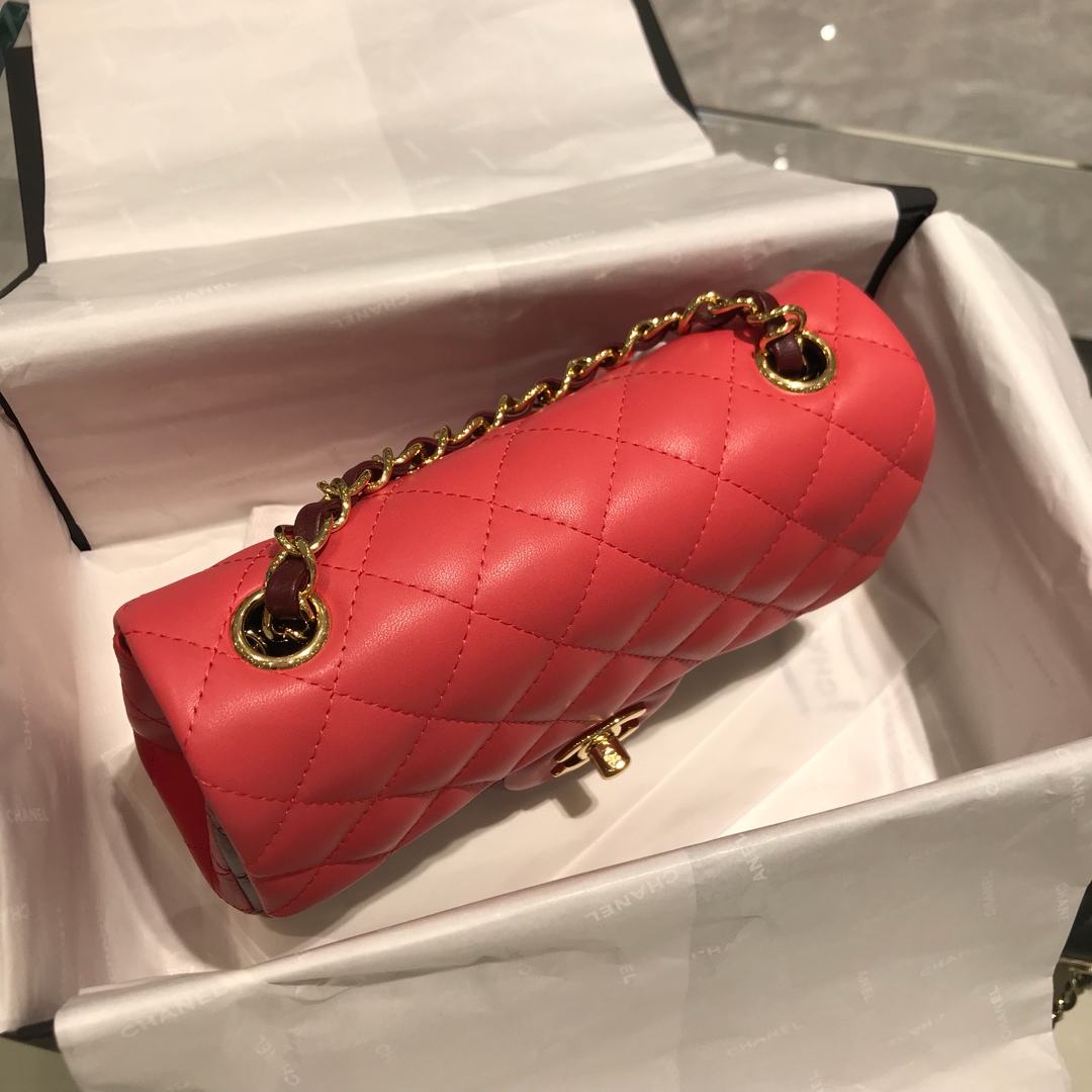 Chanel 香奈儿 Classic Flap 20cm 小羊皮真空电镀纯铜五金～ 三拼色～金扣