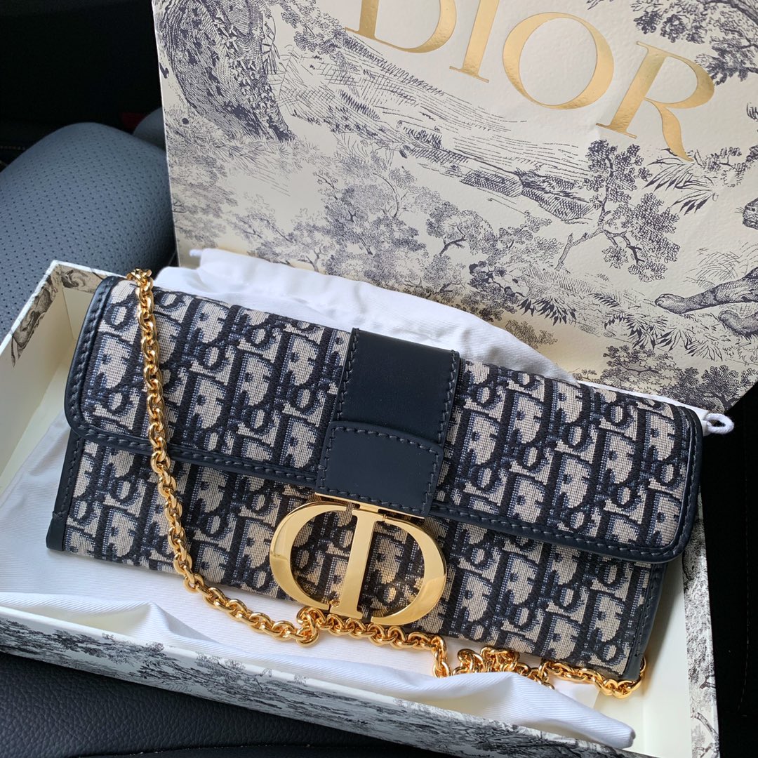 Dior 迪奥 气质十足 蒙田老花帆布手包 链条包