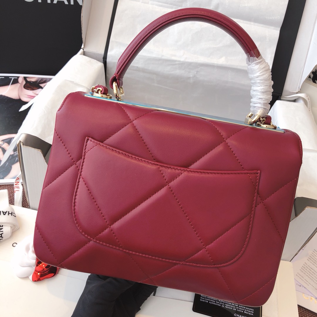 【正品级】 法国进口小羊皮ChanelTrendy CC大格25cm香槟金