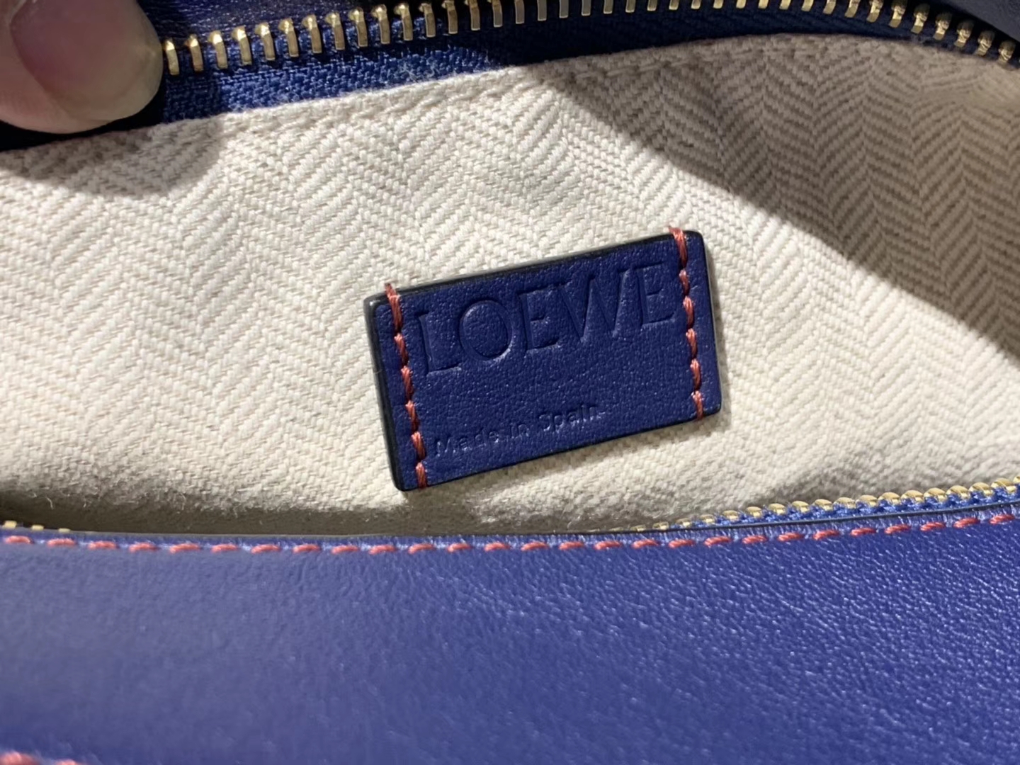 Loewe puzzle系列复古牛皮 几何图案拼色 中号