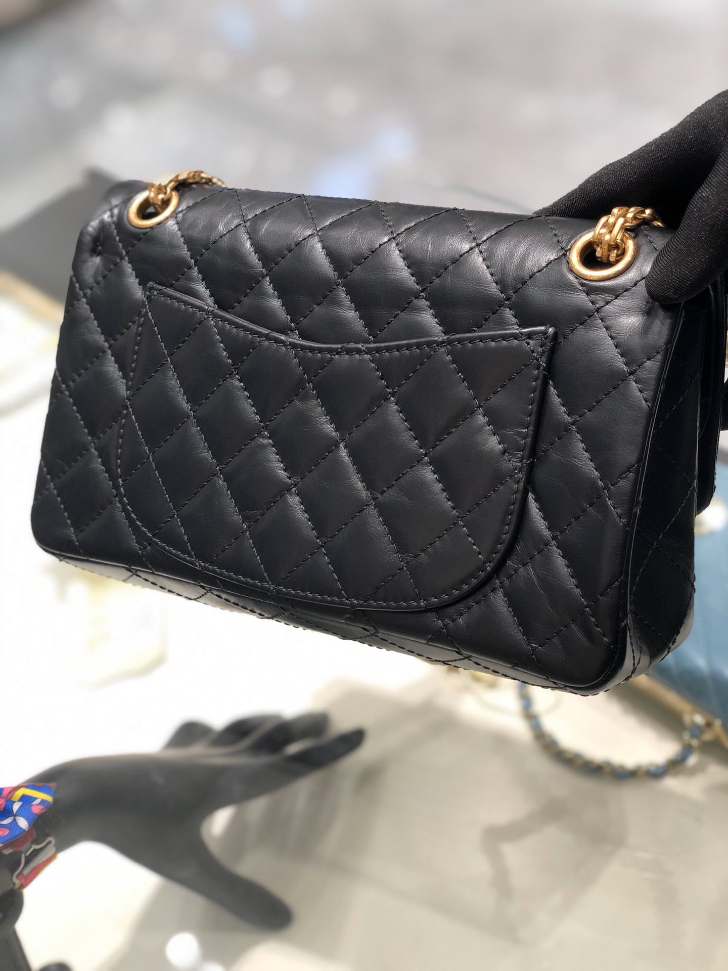  Chanel 香奈儿 正品级《复刻2.55系列》25cm～进口树羔皮～黑色～沙金扣