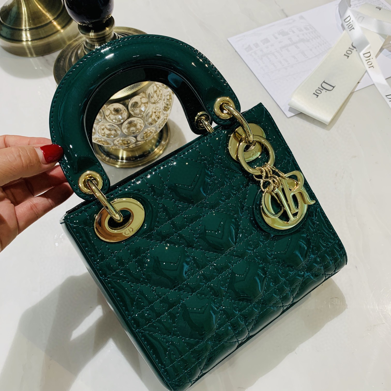 三格Lady    现货  祖母绿色 尺寸 17cm 进口牛漆皮 精钢316*五金 最高品质 让你出入z柜零压力 品质无人超越