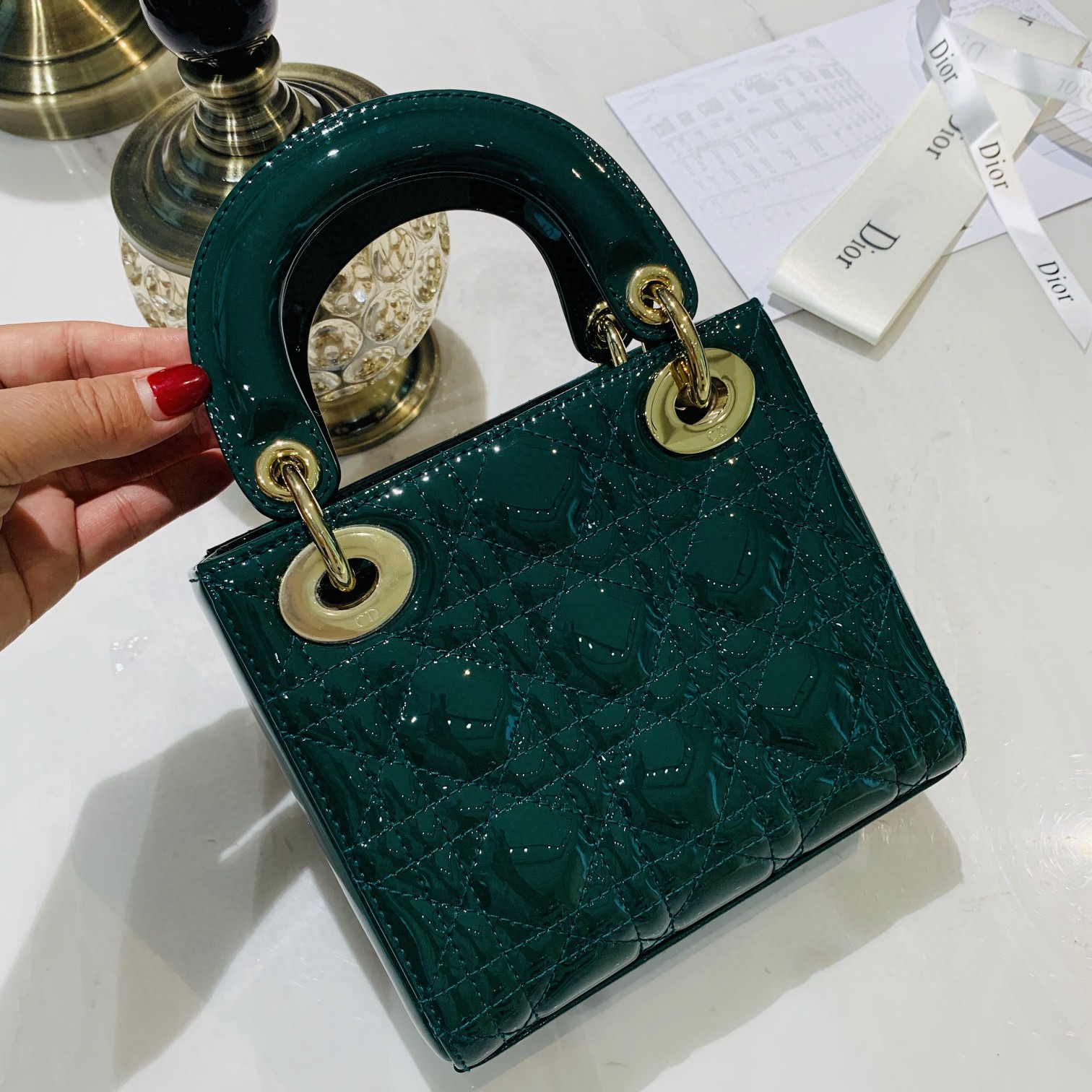 三格Lady    现货  祖母绿色 尺寸 17cm 进口牛漆皮 精钢316*五金 最高品质 让你出入z柜零压力 品质无人超越