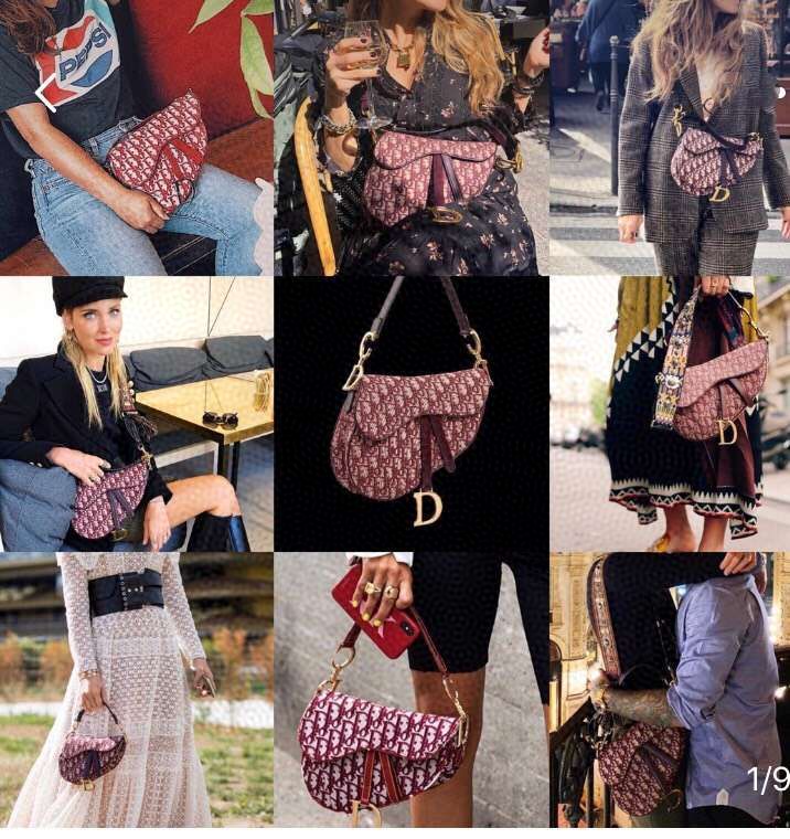 #saddle bag#红色老花马鞍包 大号25.5cm 小号19.5cm
