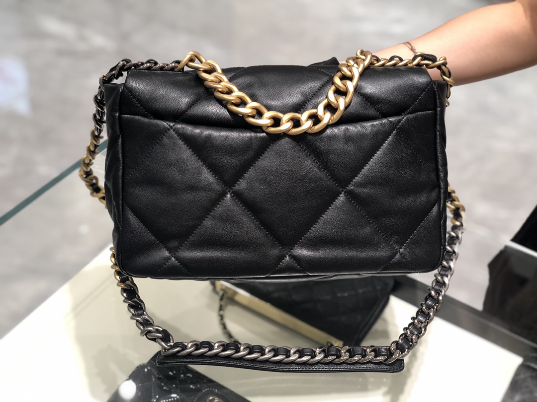 香奈儿批发 真品级  法国进口小羊皮Chanel2019秋冬新季系列 宽格纹粗链条翻盖包  20:30:10全套包装